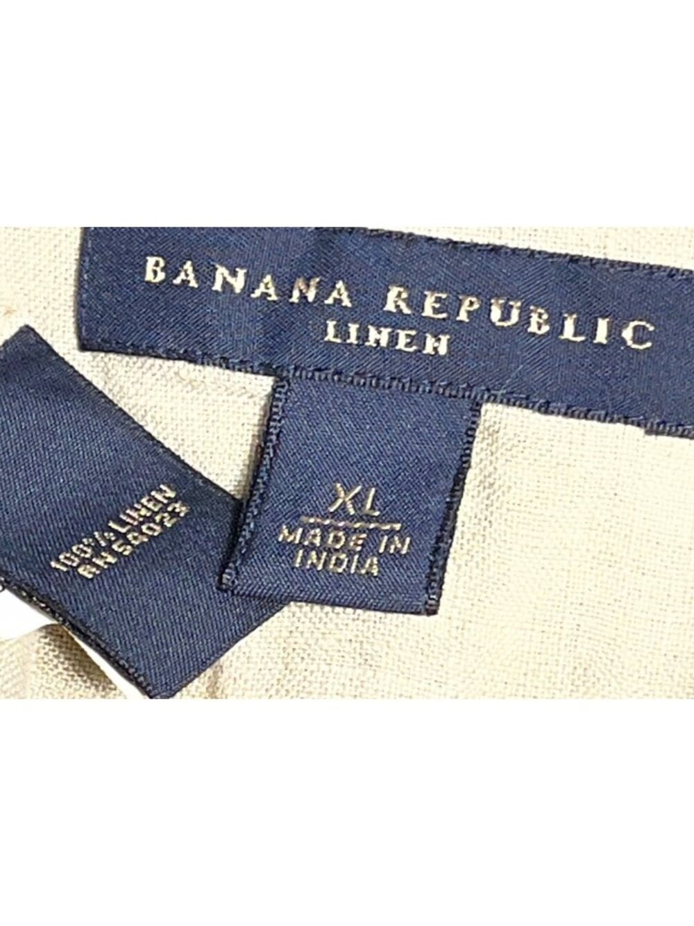 Vtg 06 Banana Republic Men 100% Linen Shirt Button Long Sleeve Casual Coastal XL - Picture 3 of 12